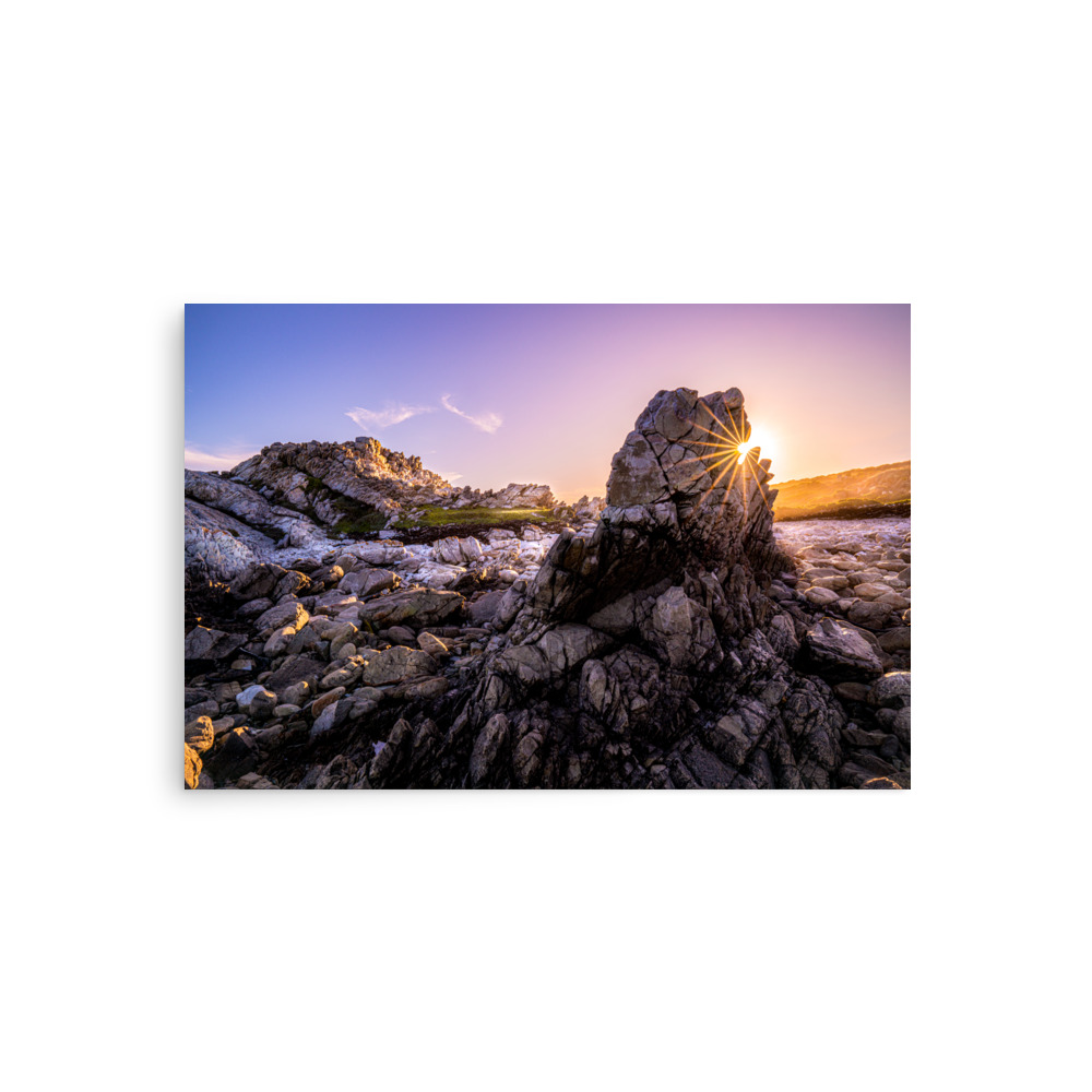 coastal geological formation at sunset