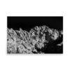 coastal geological feature in black and white